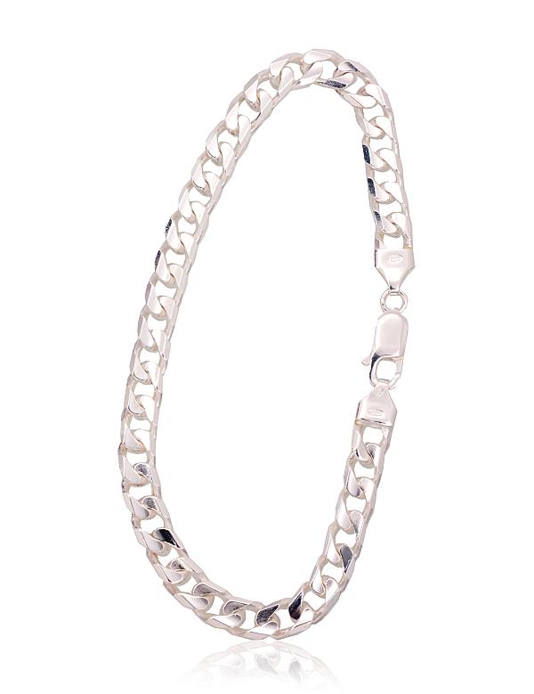 Silver bracelet "Curb 6 mm"