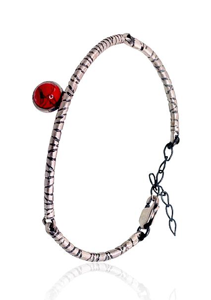 Silver bracelet with corals