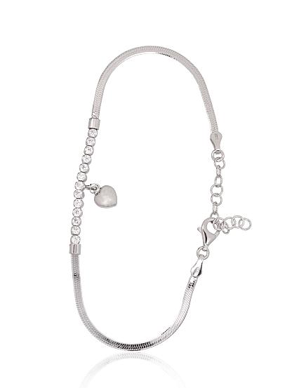 Silver bracelet with zirconias