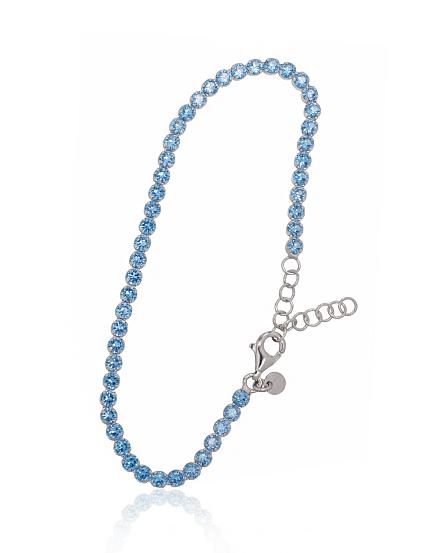 Silver bracelet with zirconias