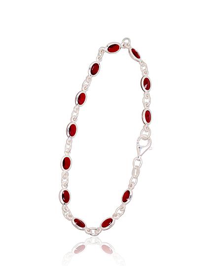 Silver bracelet with zirconias