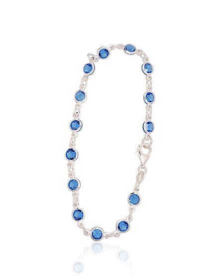 Silver bracelet with zirconias