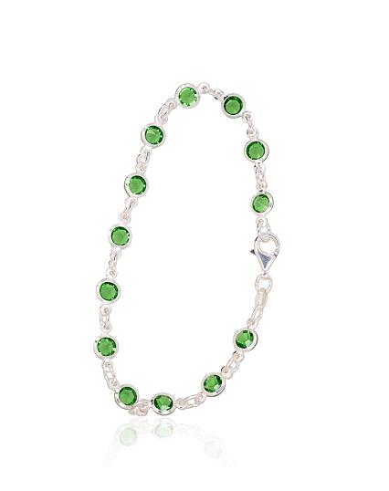 Silver bracelet with zirconias
