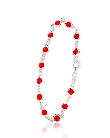 Silver bracelet with zirconias