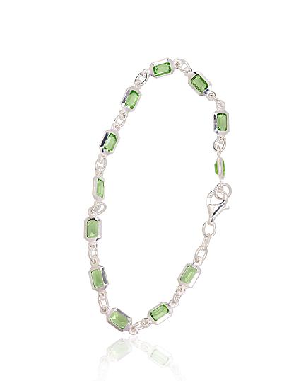 Silver bracelet with zirconias