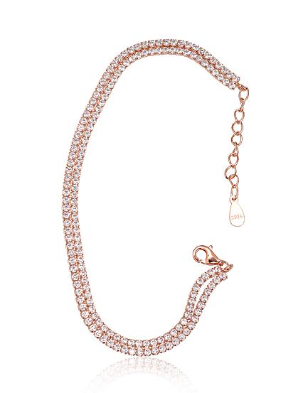 Silver bracelet with gold plating and zirconias