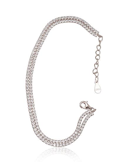 Silver bracelet with zirconias