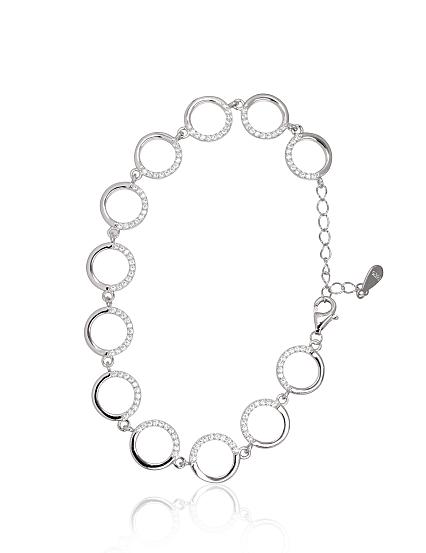 Silver bracelet with zirconias