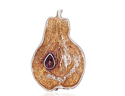 Silver broosh with garnets