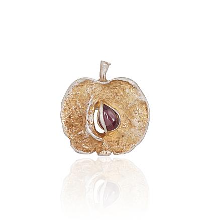 Silver broosh with garnets