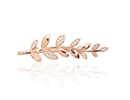 Silver broosh with gold plating and zirconias