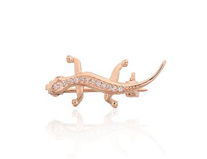 Silver broosh with gold plating and zirconias