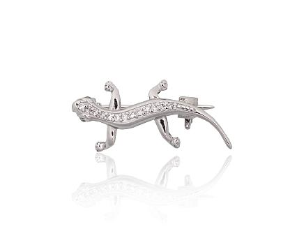 Silver broosh with zirconias