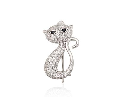 Silver broosh with zirconias