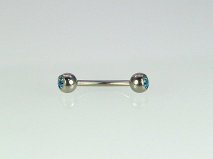 Piercing aus Schmucklegierung mit Zirkonia