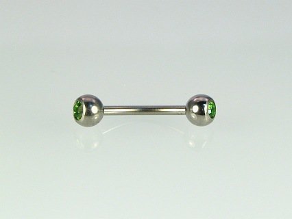 Piercing aus Schmucklegierung mit Zirkonia