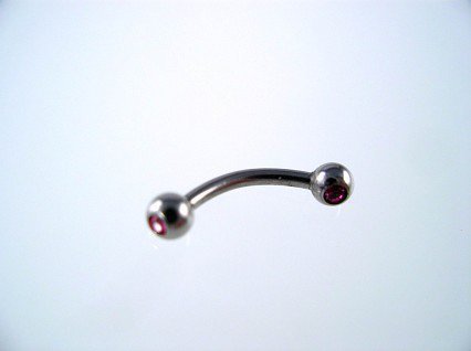 Piercing aus Schmucklegierung mit Zirkonia
