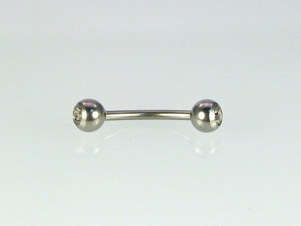 Piercing aus Schmucklegierung mit Zirkonia
