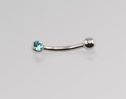 Piercing aus Schmucklegierung mit Zirkonia