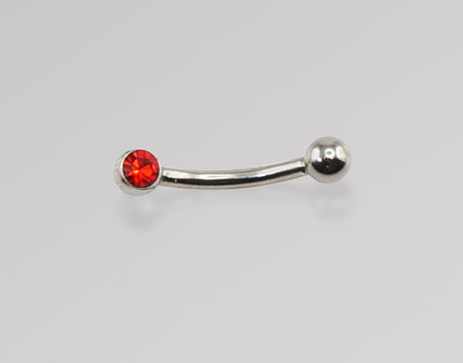 Piercing aus Schmucklegierung mit Zirkonia